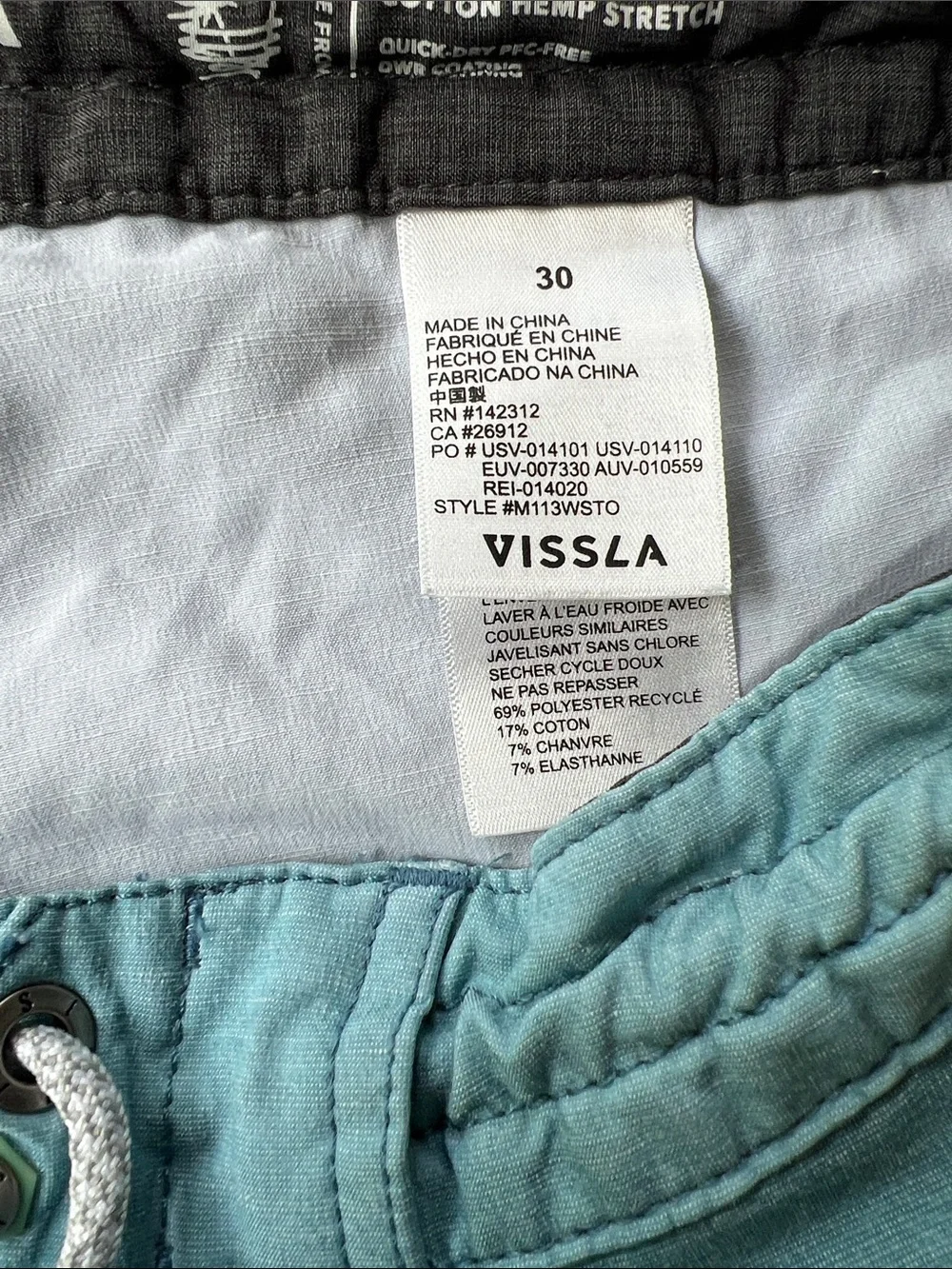 VISSLA Teal Blue Men’s Board Shorts